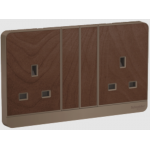 Schneider Electric 施耐德電氣 AvatarOn 13A 兩位連保護門有掣插座 (胡桃木) (E83T25_WD_C5)